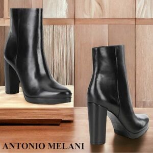 Antonio Melani Amelia Leather Platform Ankle Boots Size 10